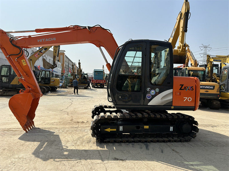 Usato mini escavatore Hitachi ZX70 con pista di gomma 7 tonnellate escavatore minerario