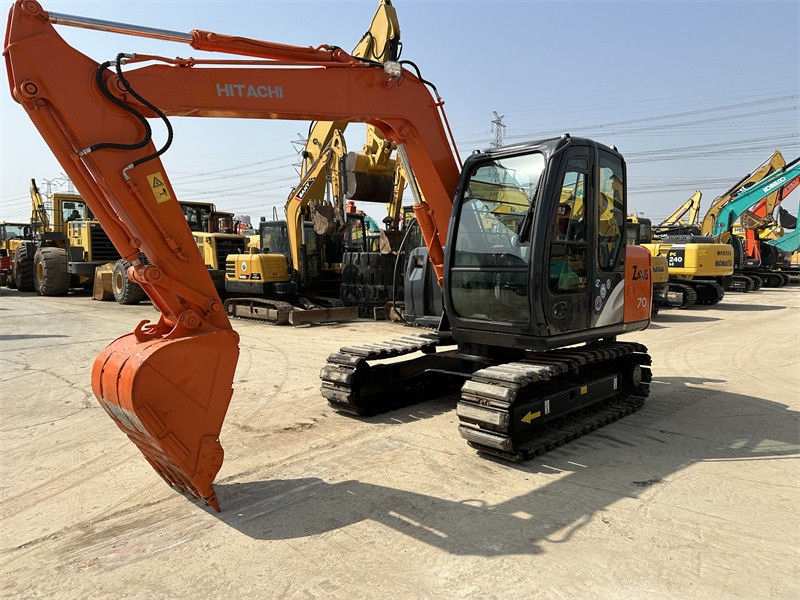 Usato mini escavatore Hitachi ZX70 con pista di gomma 7 tonnellate escavatore minerario